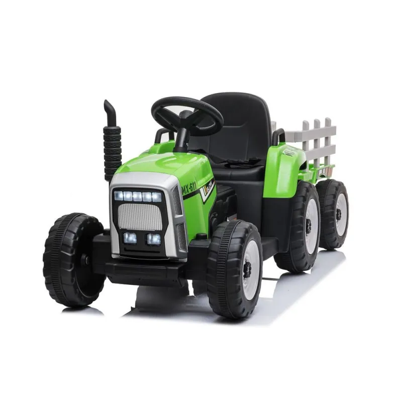 Baby Mix Elektrický traktor Erick s dálkovým ovladačem zelený