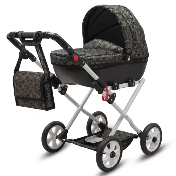 New Baby Luxusní dětský kočárek pro panenky COMFORT zlato černý