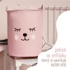 Sipo Koš na hračky se šňůrkou, skládací bavlněný / 43 l, Teddy Bear Pink