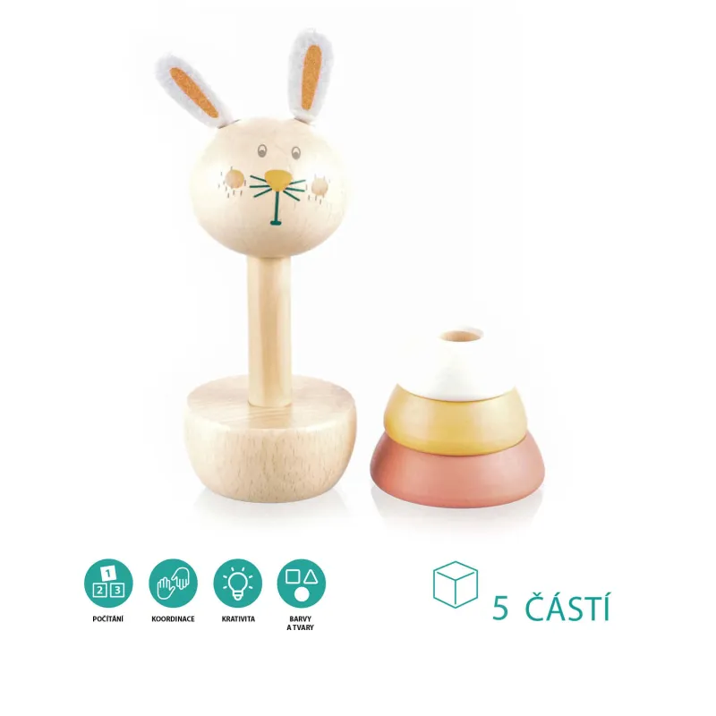 Zopa Dřevěné nasazovací zvířátko, Rabbit