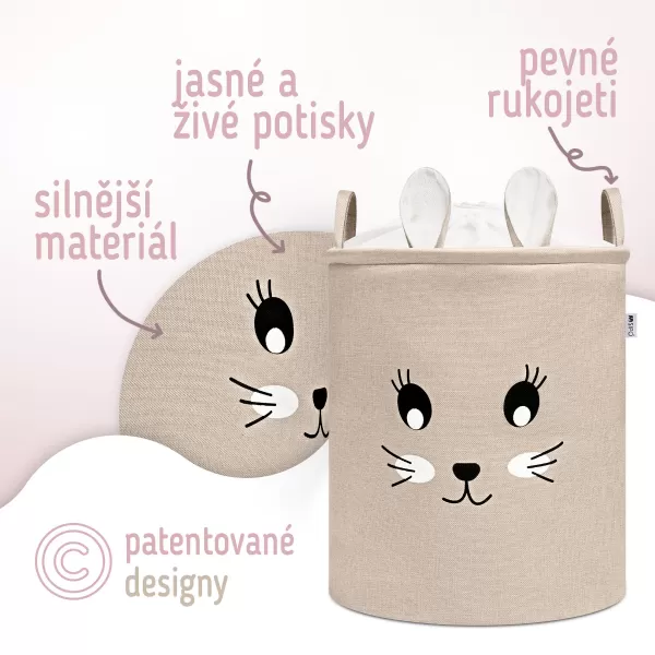 Sipo Koš na hračky XL se šňůrkou, skládací bavlněný / 63 l