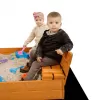 Baby Mix Dětské dřevěné pískoviště s poklopem a lavičkami 120x120 cm