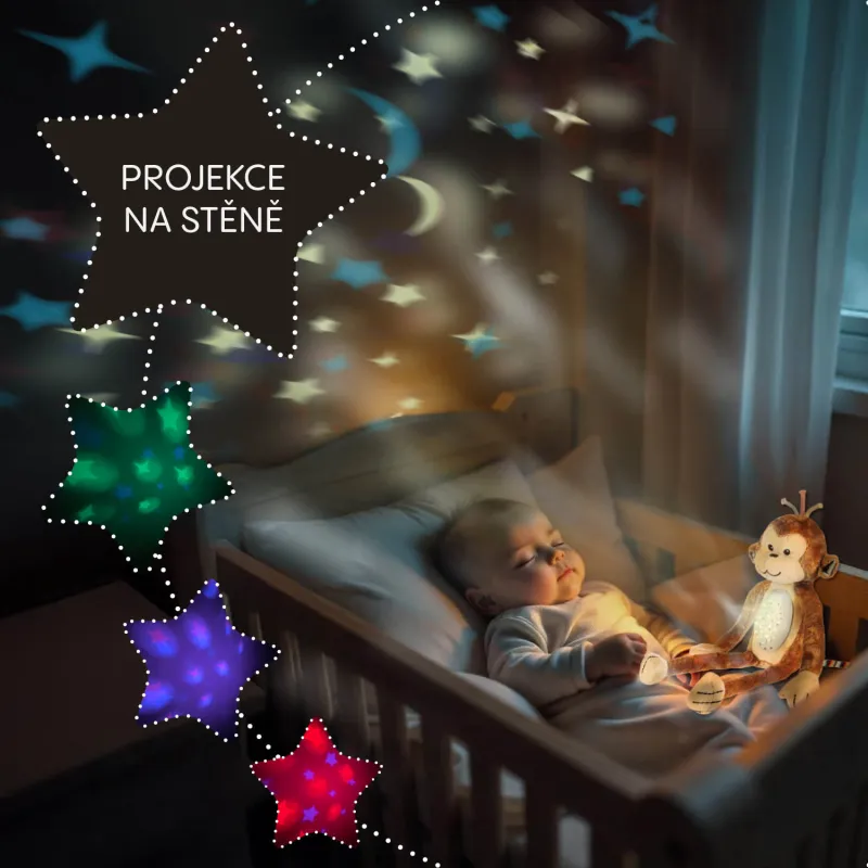Zopa Plyšový usínáček s projektorem a melodiemi, Raccoon