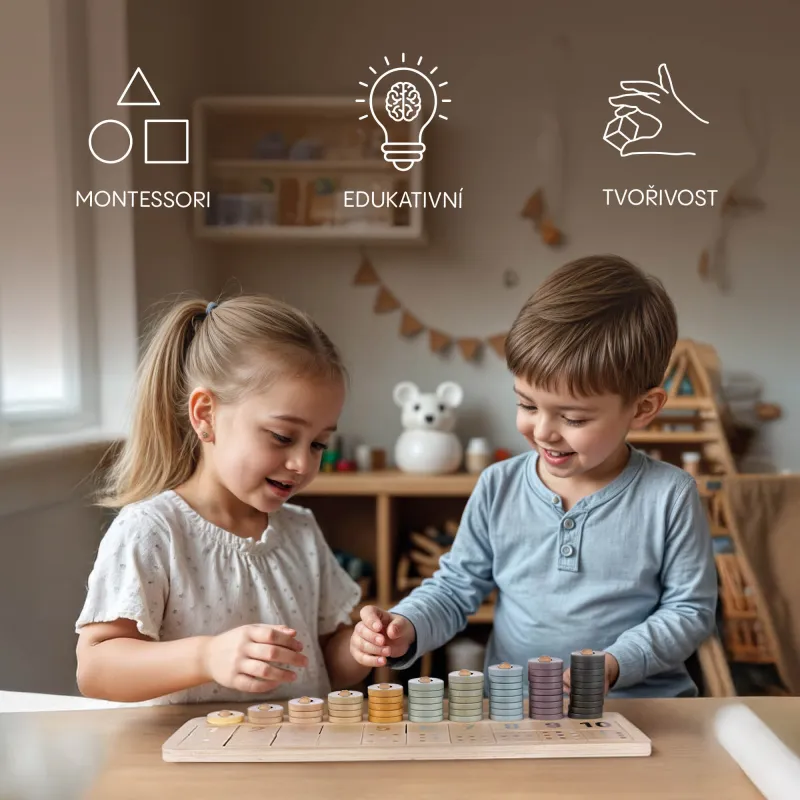 Zopa Dřevěná Montessori hra Počítání
