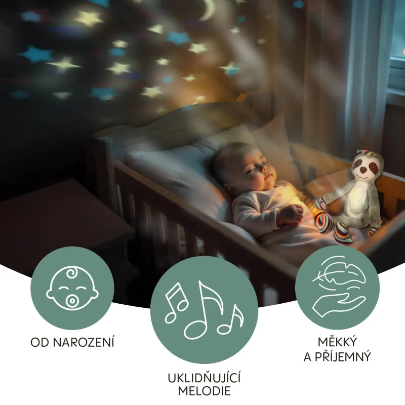 Zopa Plyšový usínáček s projektorem a melodiemi, Raccoon