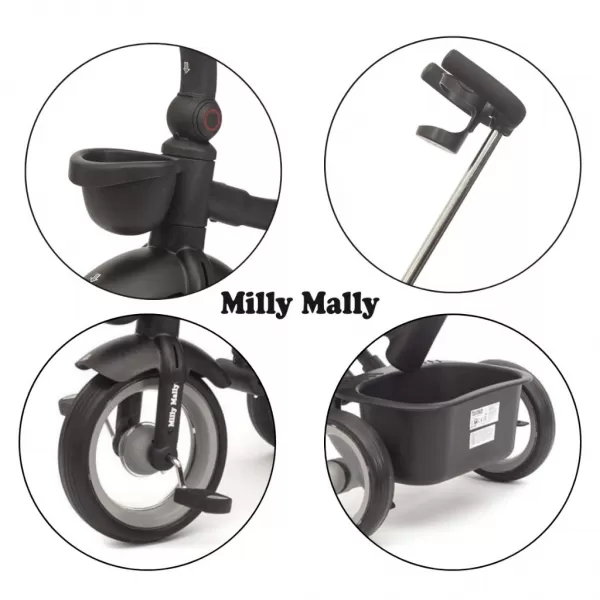 Milly Mally Luxusní dětská tříkolka s osvětlením Twinkle grey