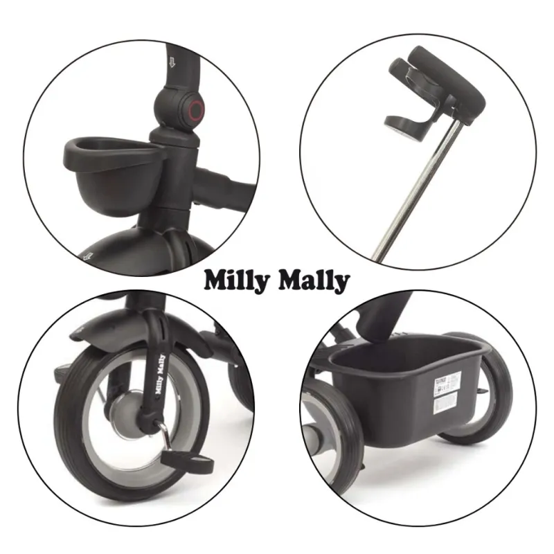 Milly Mally Luxusní dětská tříkolka s osvětlením Twinkle grey