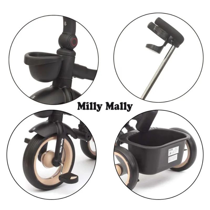 Milly Mally Luxusní dětská tříkolka s osvětlením Twinkle beige