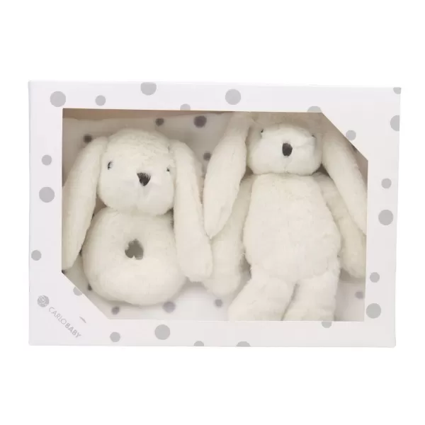 CARLO BABY Dárková sada s králíčkem, chrastítkem a dekou Bílá