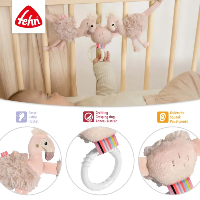 Baby Fehn Řetěz na kočárek plameňák, Pink