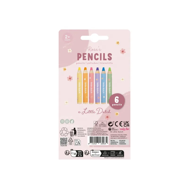 Little Dutch Pastelky 6 ks Rosa