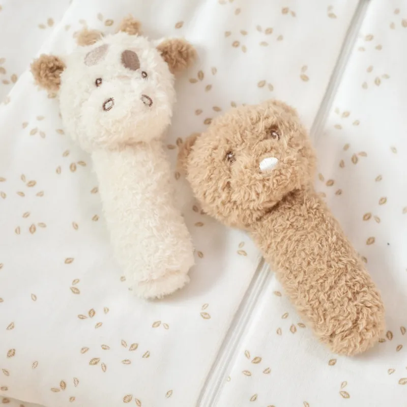 NATTOU Hračka plyšová chrastítko Teddy medvídek 14 cm, 0m+