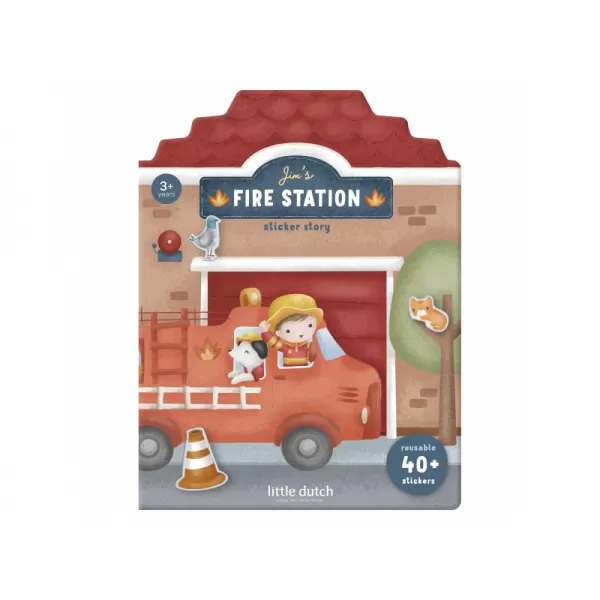 Little Dutch Knížka se samolepkami Hasičská stanice Jim
