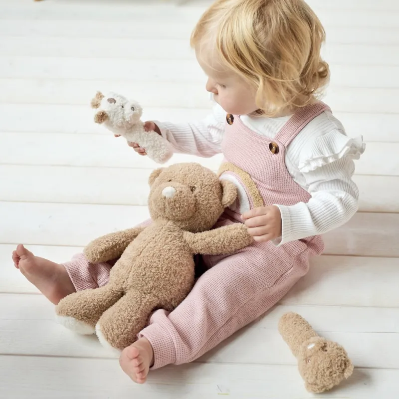 NATTOU Hračka plyšová chrastítko Teddy medvídek 14 cm, 0m+