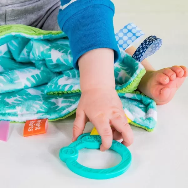 BRIGHT STARTS Mazlící dečka na C kroužku Little Taggies palmy 0 m+