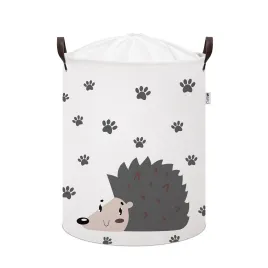 Sipo Koš na hračky se šňůrkou, skládací bavlněný / 43 l, Hedgehog