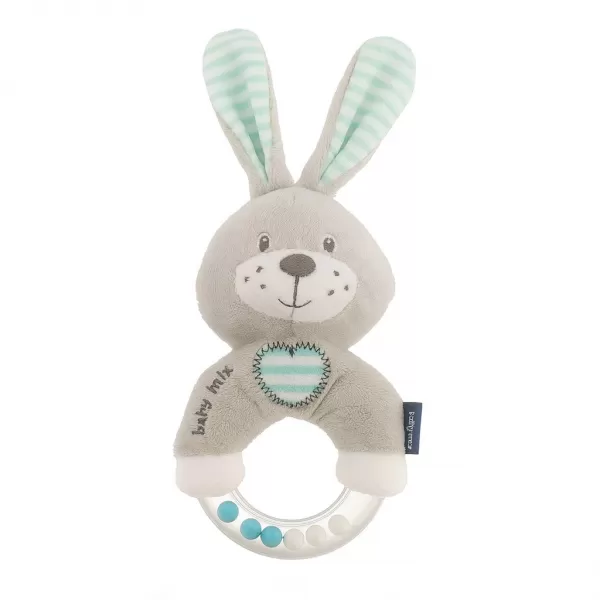 Baby Mix Dětské plyšové chrastítko králík mátový