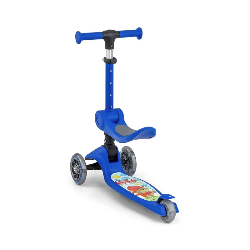 Milly Mally Tříkolová balanční koloběžka-scooter se sedátkem FUZZY blue