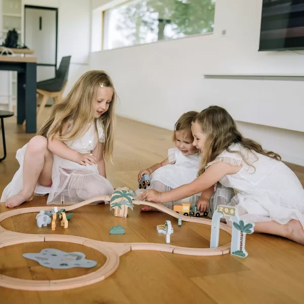 FREEON Free2Play Dřevěná vláčkodráha se zvířátky