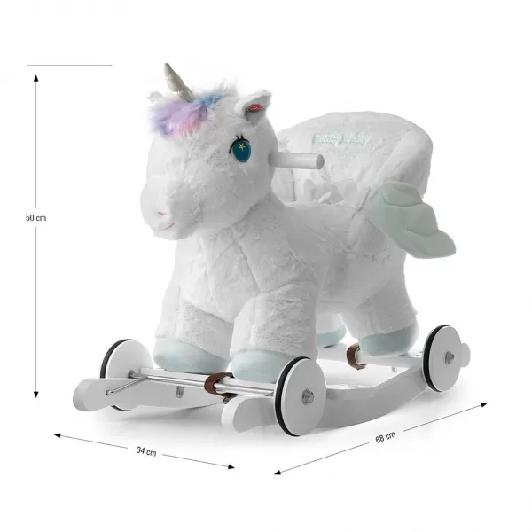 Milly Mally Houpací koník s melodií a kolečky Polly Jednorožec