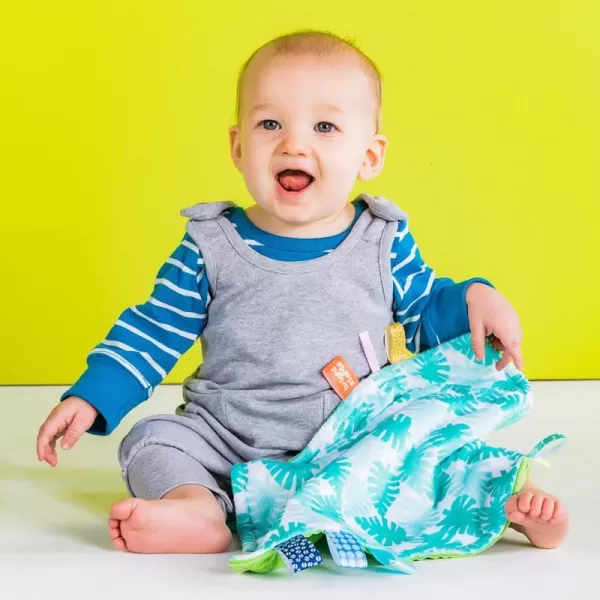 BRIGHT STARTS Mazlící dečka na C kroužku Little Taggies palmy 0 m+