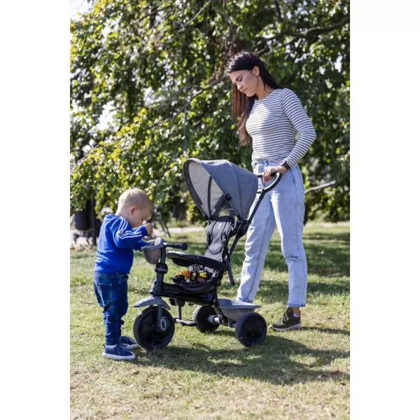 QPLAY Tříkolka Cosy Grey, věk 10-72 měsíců