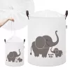 Sipo Koš na hračky se šňůrkou, skládací bavlněný / 43 l, Elephants
