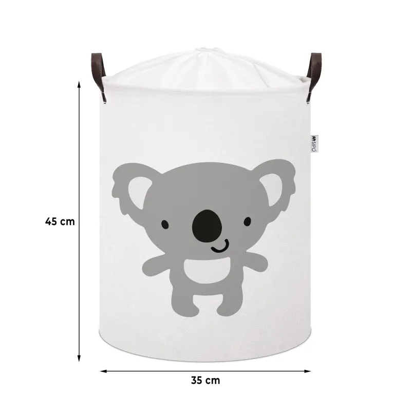 Sipo Koš na hračky se šňůrkou, skládací bavlněný / 43 l, Koala