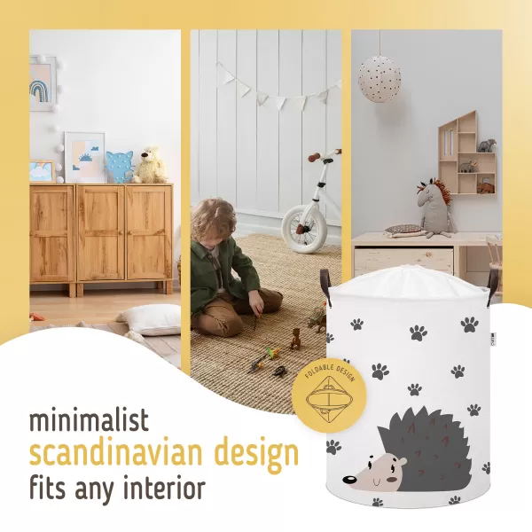 Sipo Koš na hračky se šňůrkou, skládací bavlněný / 43 l, Hedgehog