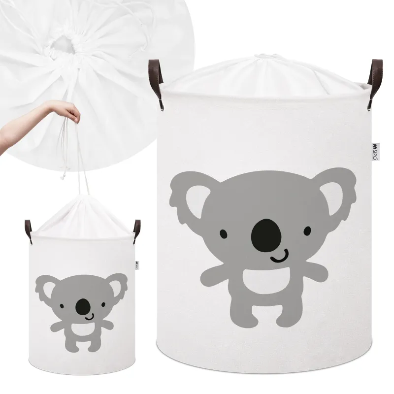 Sipo Koš na hračky se šňůrkou, skládací bavlněný / 43 l, Koala