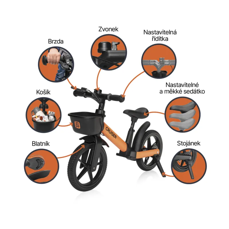 Zopa Odrážedlo Cruiser s brzdou,