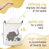 Sipo Koš na hračky se šňůrkou, skládací bavlněný / 43 l, Elephants