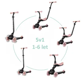 QPLAY Koloběžka / odrážedlo Sema Evo s LED světly , věk 1 - 6 let, do 50 kg