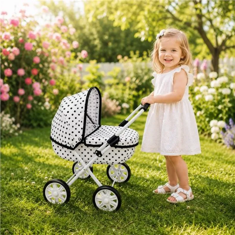 New Baby Dětský kočárek pro panenky Anička dots