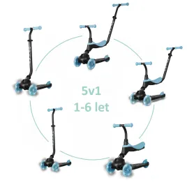 QPLAY Koloběžka / odrážedlo Sema Evo s LED světly , věk 1 - 6 let, do 50 kg
