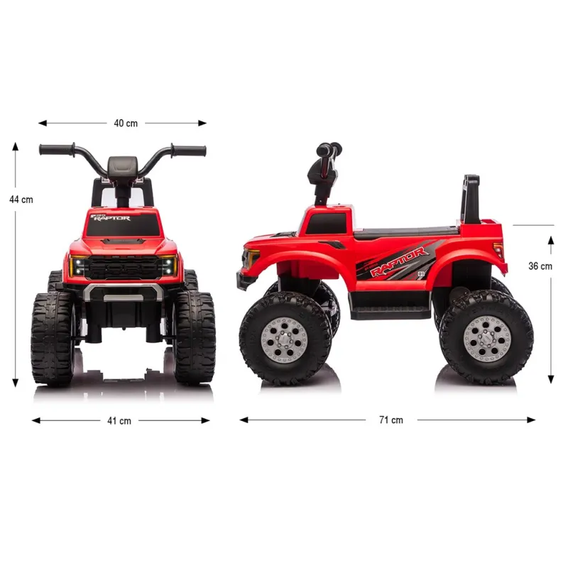 Milly Mally Elektrická čtyřkolka Ford F-150 Raptor red