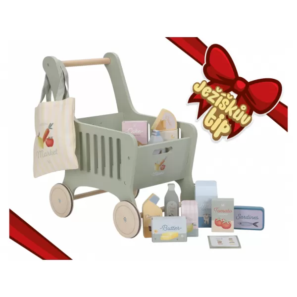 Little Dutch Nákupní vozík s doplňky dřevěný
