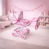 New Baby Dětský kočárek pro panenky 2v1 Monika Flowers
