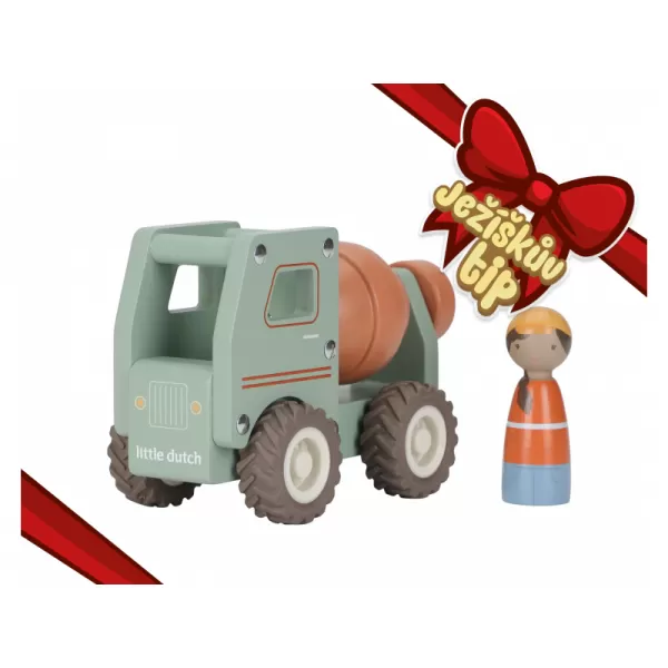 Little Dutch Náklaďák s míchačkou dřevěný