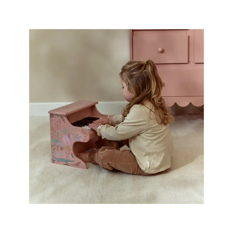 Little Dutch Piáno dřevěné Pink Safari Friends