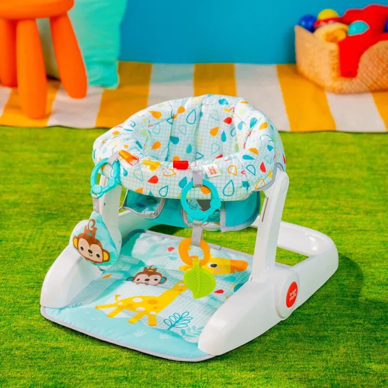 BRIGHT STARTS Křesílko učicí s hračkami připravené na cestování Learn-to-Sit™, 4m+
