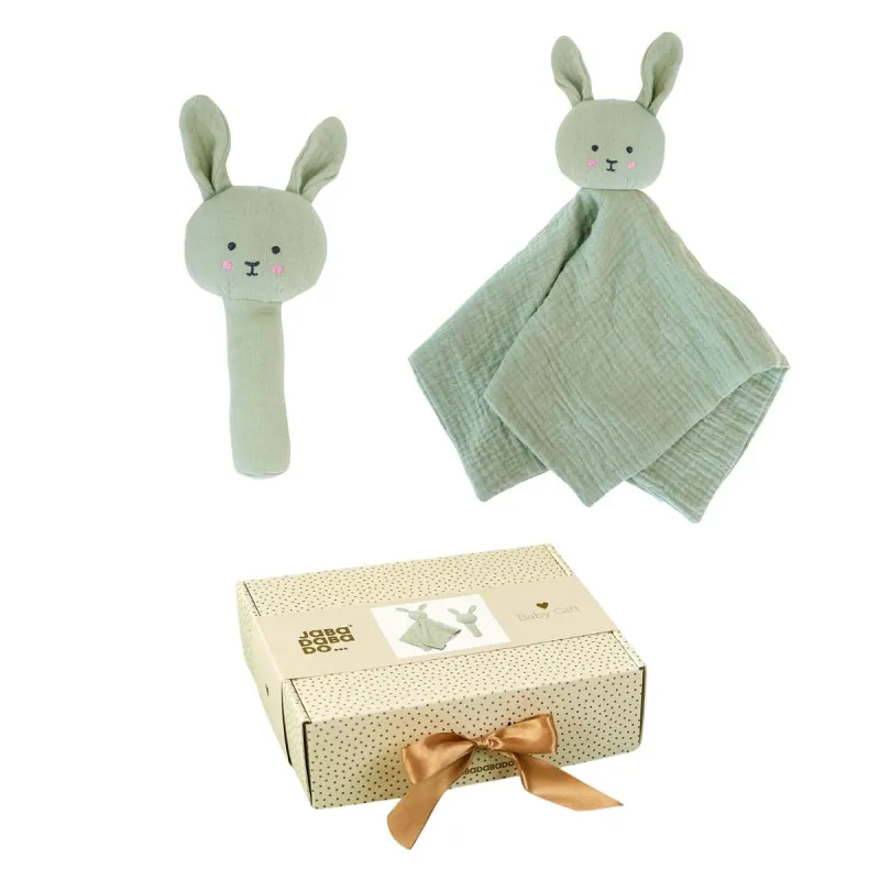 JABADABADO Dárková sada s chrastítkem Bunny Zelený