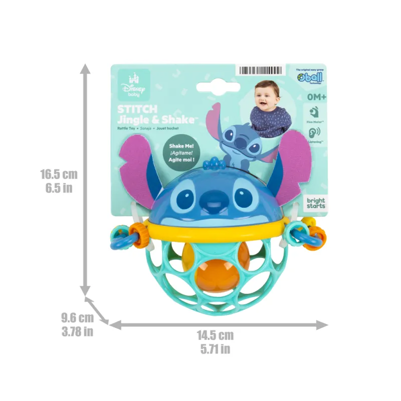 BRIGHT STARTS Chrastítko senzorické Stitch Jingle & Shake™, 0m+