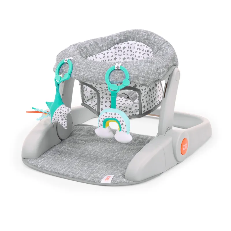 BRIGHT STARTS Křesílko učicí s hračkami připravené na cestování Learn-to-Sit™ Grey, 4m+
