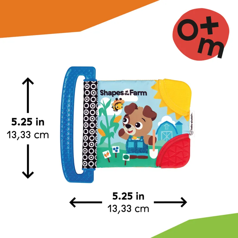 BABY EINSTEIN Knížka měkká s kousátky a texturami Shapes at the Farm™, 0m+
