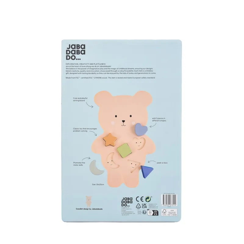 JABADABADO Vkládací dřevěné puzzle Medvídek