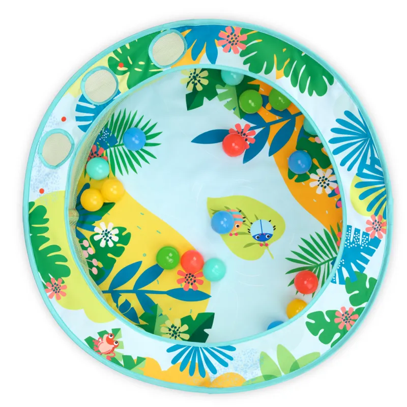 BRIGHT STARTS Hrací bazének s míčky Rowdy Rainforest™ Stow & Go, 6m+