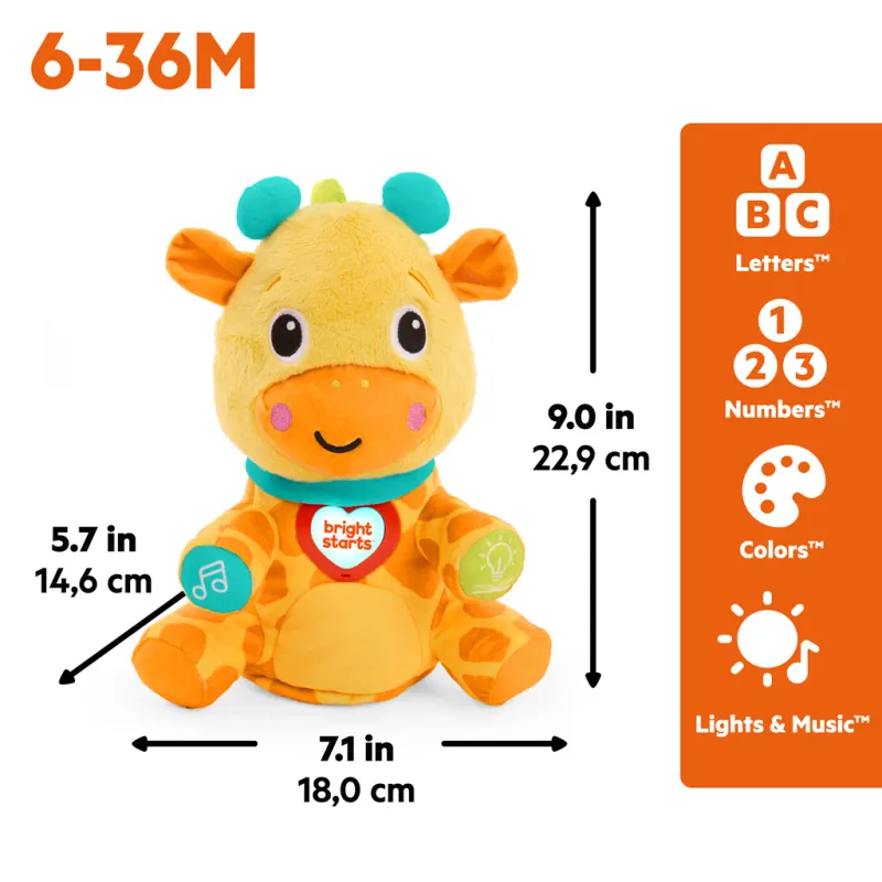 BRIGHT STARTS Hračka interaktivní vzdělávací Chat & Cuddle Giraffe™, 6m+