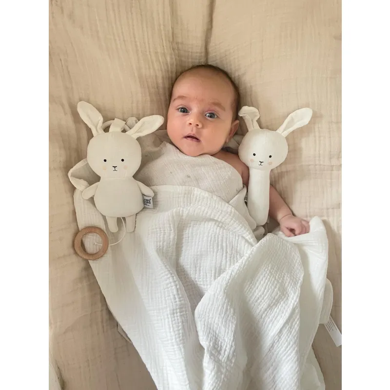 JABADABADO Dárková sada s mušelínovou dekou Bunny