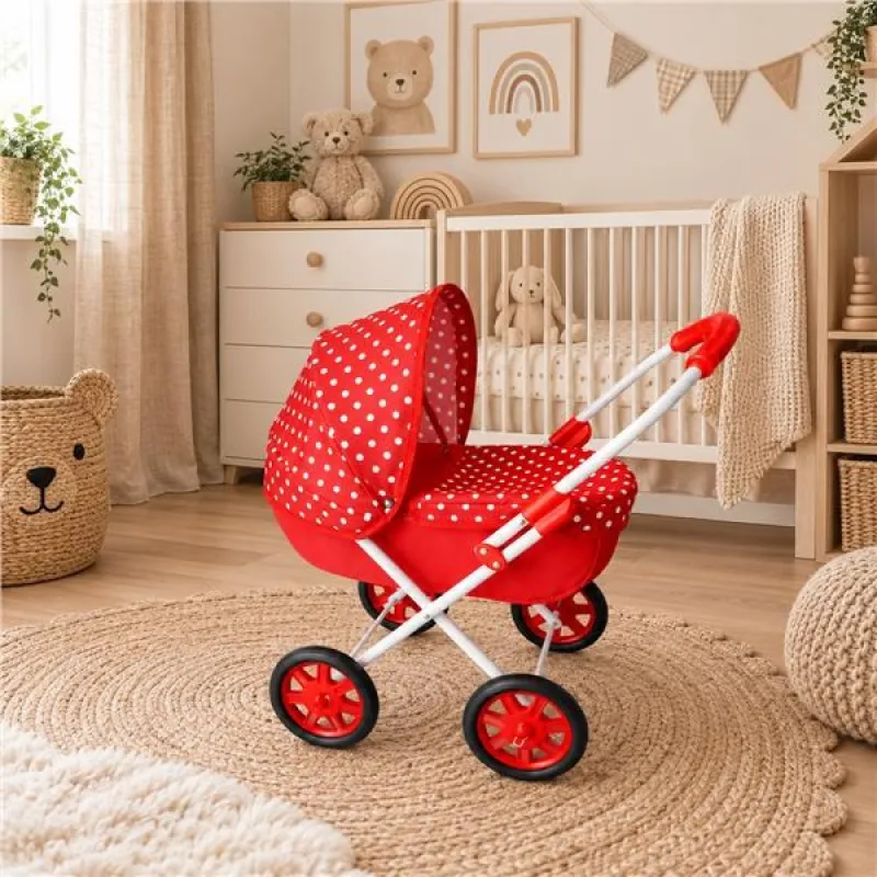 New Baby Dětský kočárek pro panenky Anička red